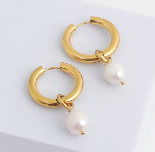 Pearl Hoops Large